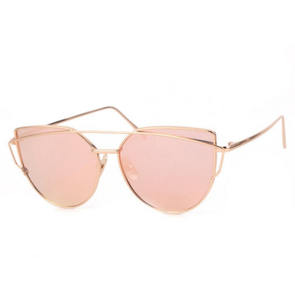 Ultra Mirrored Double Bar Sunglasses - Rose Gold – Vizcaya Swimwear